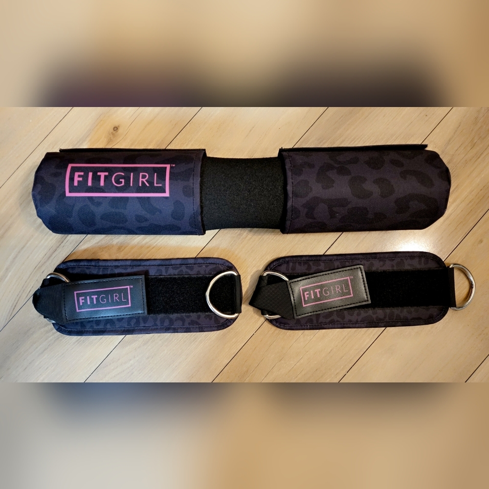 FITGIRL pad and ankle straps! Black leopard with hot pink.